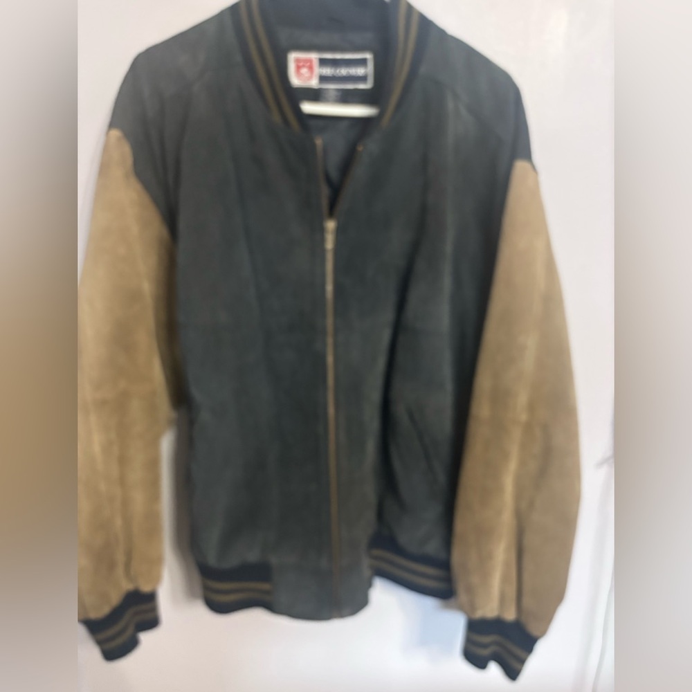 Free Country Men's Bomber Jacket in Black and Tan